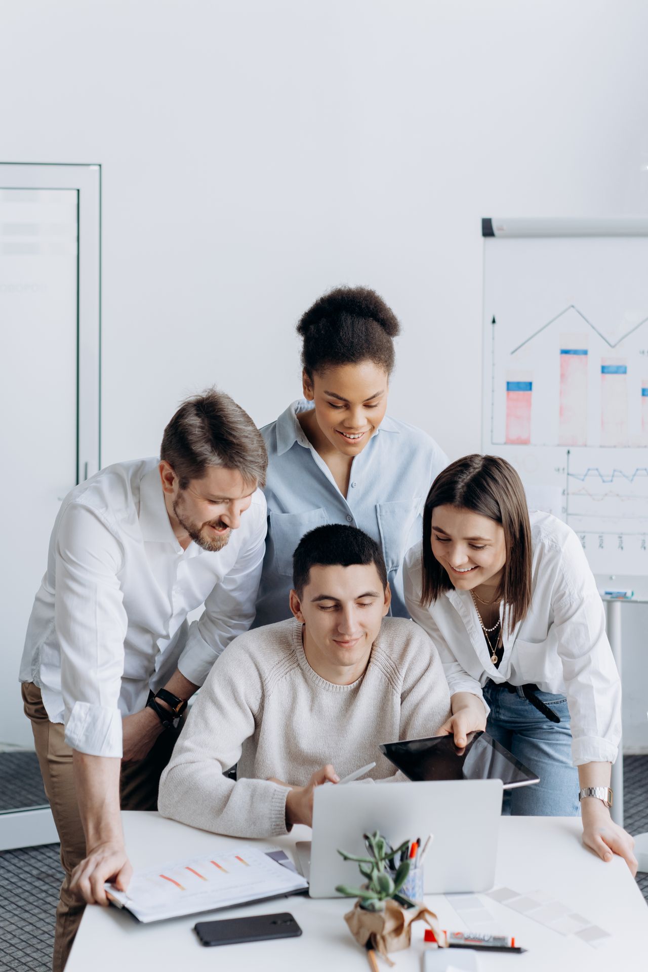 Web development team working